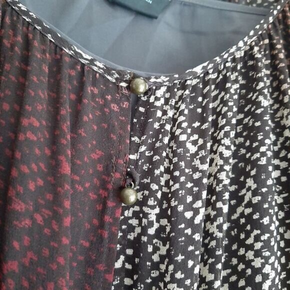 CLUB MONACO 100% Silk Semi-Sheer Midi Dress Abstract Snake Pattern Sz 4 - Picture 7 of 14